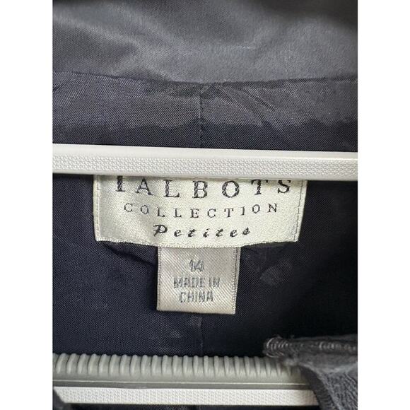 Talbots Petites Black Utility Jacket | Size 14P | Mandarin Collar Button Front - Picture 4 of 4